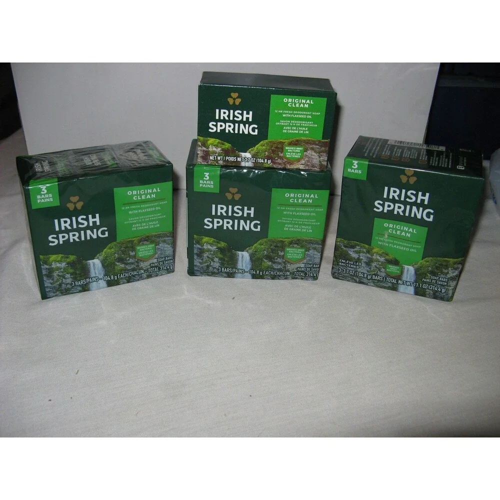 Irish Spring Deodorant Soap Bar Original Clean with Flaxseed Oil 10 Bars NEW